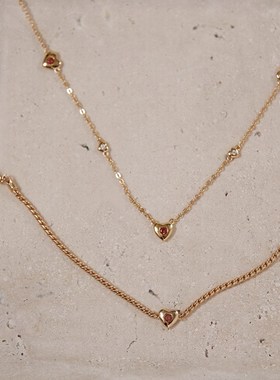 原创小众《塞纳河之心》新款时髦爱E心项链礼物女设计感气质锁骨