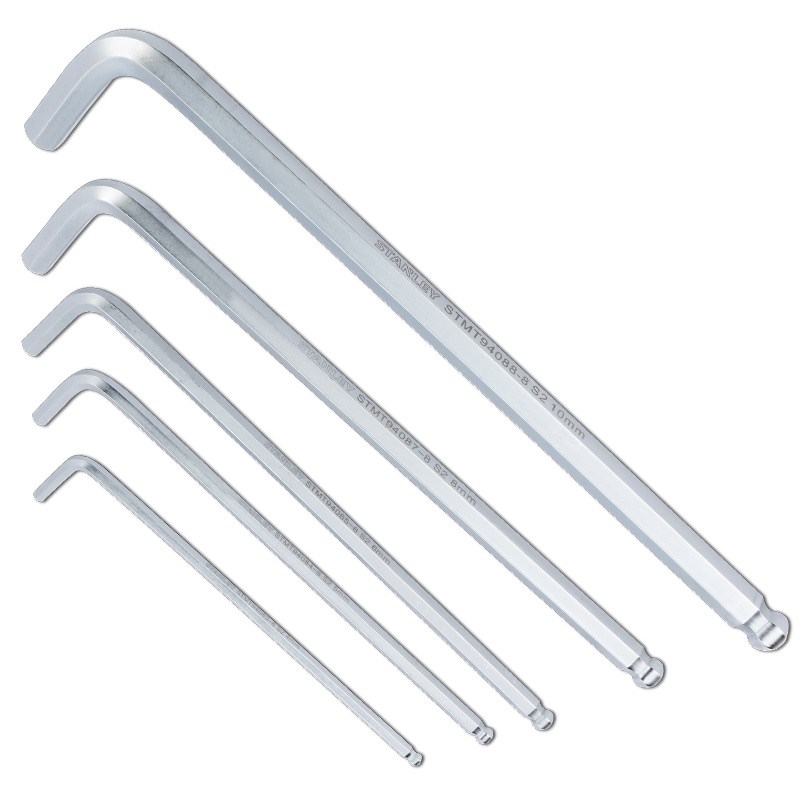 史丹利内六角扳手球头加长球形1.5/2/2.5/3/4/5/6/7/8mm家用套装 - 图1