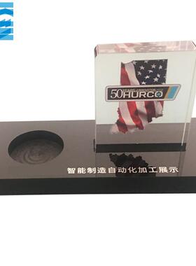 亚克力透明工艺品定制异形丝印logo喷绘摆件展示架雕塑模型摆台