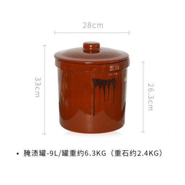 峻叔厨房 常滑烧大容量9L腌渍罐泡菜坛陶瓷缸大罐带重石腌咸菜缸,淘宝优惠券,粉丝福利购,淘宝优惠卷