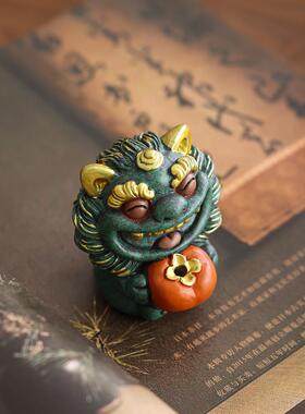 创意狮子，吸引财富和好事发生，一对可爱的治疗配件，家庭客厅桌