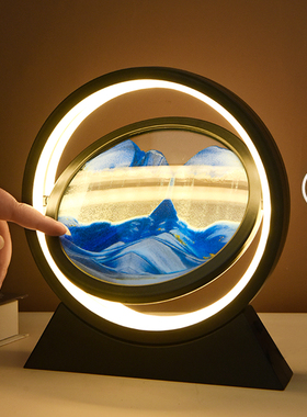 轻奢流沙画摆件客厅办公室酒柜电视柜家居装饰品创意艺术沙漏礼物