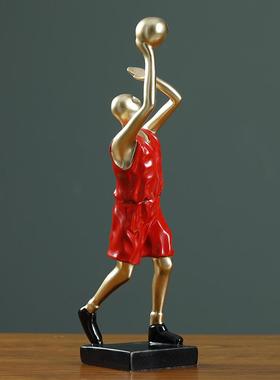 现代简约创意篮球摆件家居酒柜装饰品男孩办公室轻奢高档摆设抽象