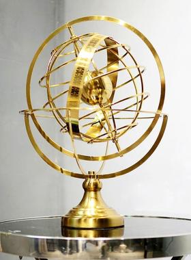 轻奢摆件客厅酒柜玄关领导办公室桌面家居装饰品创意地球仪科技感