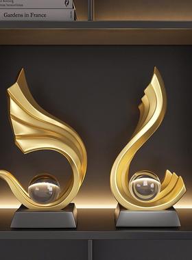 办公室摆件领导高档轻奢酒柜装饰品电视柜书房风生水起家居饰品