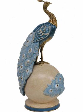 中式奢华家居饰品动物客厅装饰摆件工艺品吉祥富贵陶瓷孔雀061