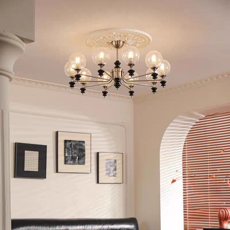 美式客厅吊灯现代中古风设计师大厅主灯2025新款法式复古卧室灯具 - 图0