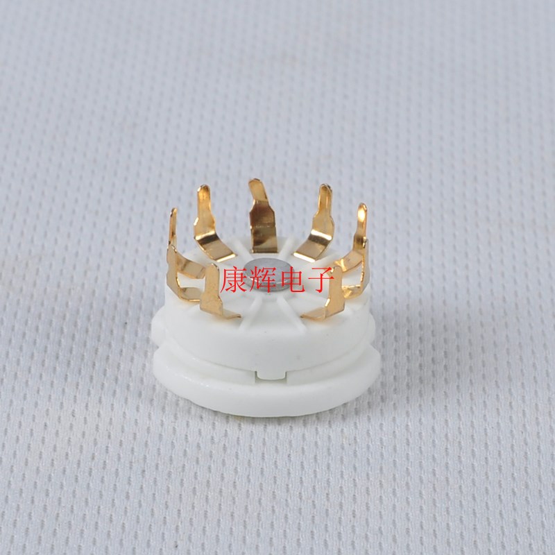 陶瓷小九脚管座镀金脚PCB 适合12AX7 6N11 6N2等电子管 - 图0
