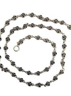 复古玫瑰花鱼钩扣项链女r百搭毛衣链ins风小众设计高级感锁骨链潮