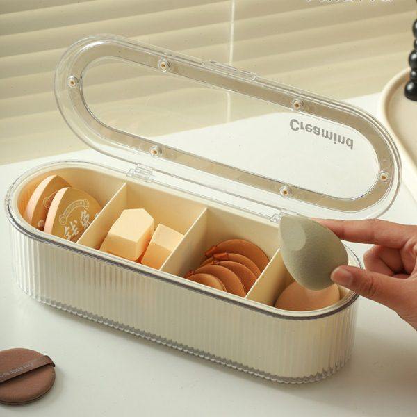 粉扑收纳桌面专业清洗晾晒化妆工具神器防尘美妆蛋气垫刷子棉片盒,淘宝优惠券,粉丝福利购,淘宝优惠卷