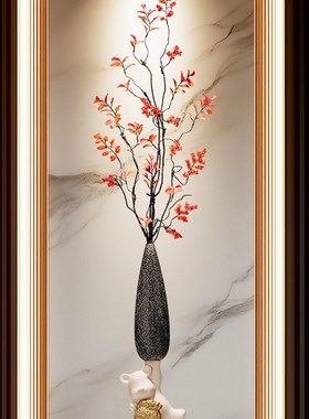 细长竖高花瓶摆件入o户玄关客厅壁龛电视柜高档乔迁工艺品开业礼