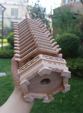 原色桃木文昌塔九层十三层孩子书房书桌面桃木雕刻文峰塔