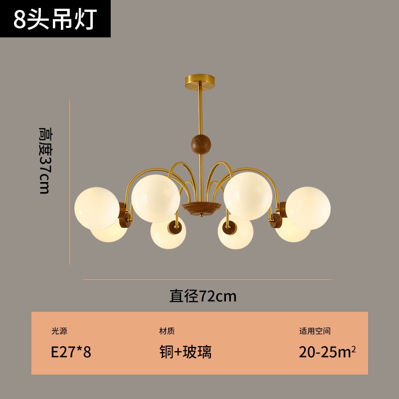 中古风别墅大厅客厅吊灯创意玻璃卧室餐厅高级感灯古典复古民宿灯 - 图2