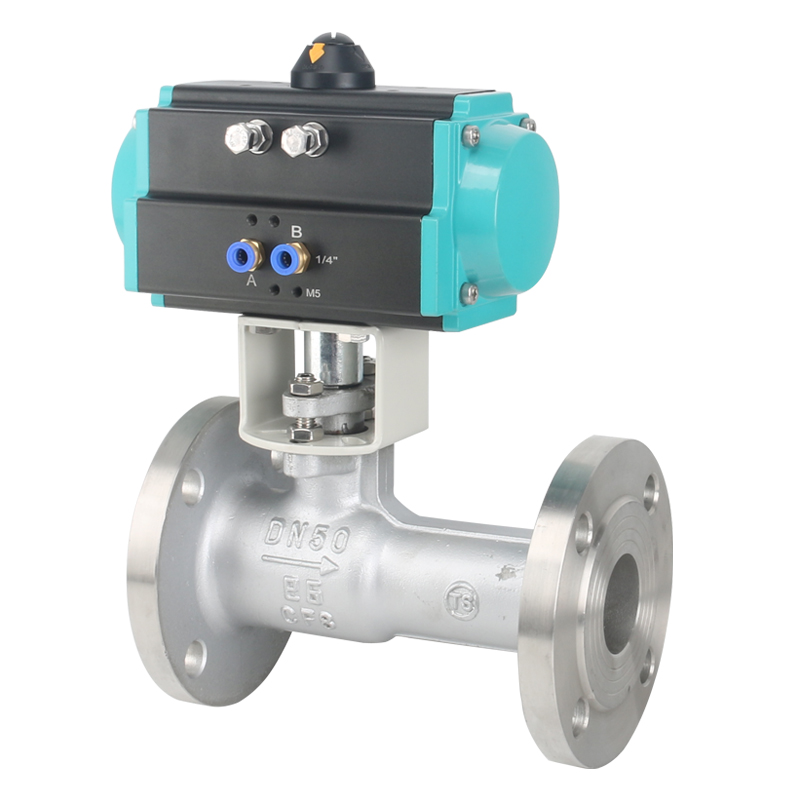 Q641M-16P气动球阀 气动一体式高温球阀气动蒸汽导热油法兰球阀 - 图1