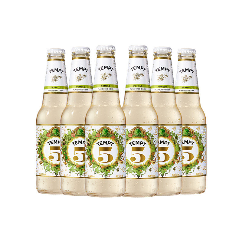 【新品特惠】TEMPT诱惑双柚风味5号西打果酒女生气泡甜酒低度微醺