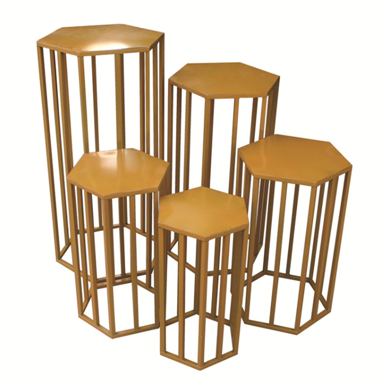 婚庆新款几何路引长方形铁艺甜品台长方体花器摆件T台花架装饰 - 图3