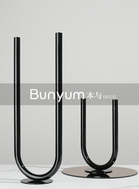 简约金属烛台创意轻奢摆件样板间酒店别墅K客厅餐桌蜡烛台软装饰