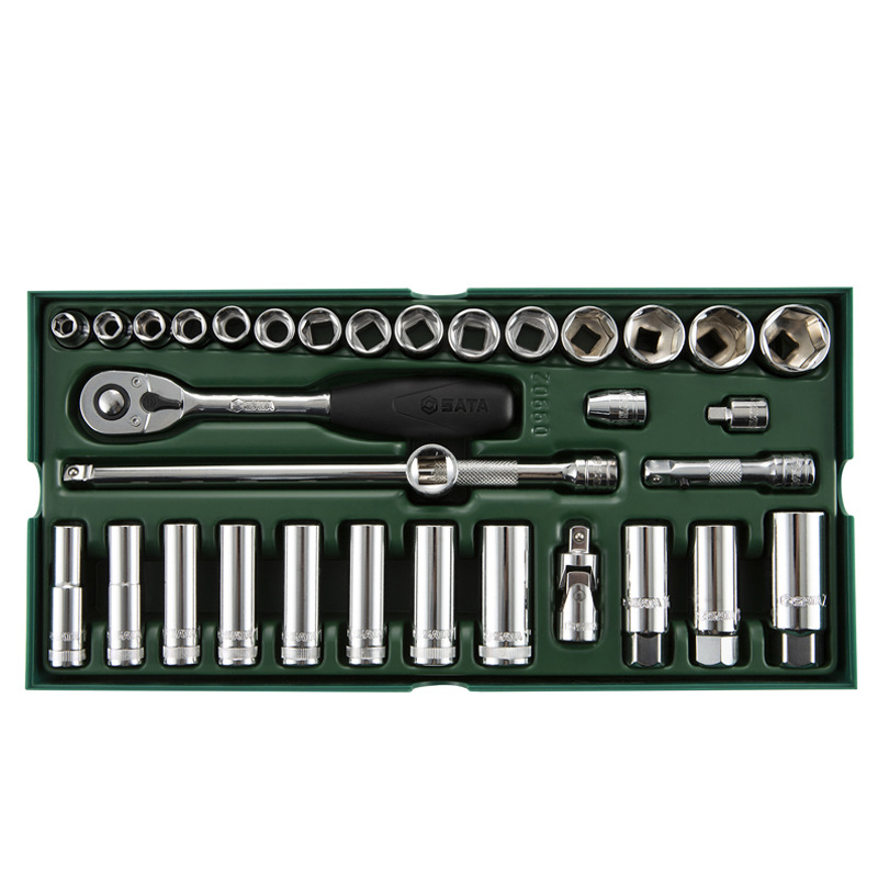 世达09902工具车配套工具托套筒棘轮扳手组合套装3/8英寸10MM - 图0