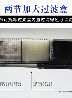 森森开放式陶瓷缸过滤圆形鱼缸喷泉造景抽水增氧LED彩灯过滤系统