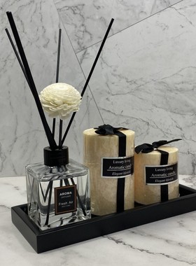 卫生间软装饰品摆件样板间家居瓷砖厂简约时尚浴室托盘香薰毛巾