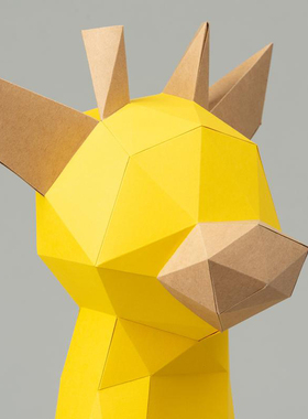 可爱呆萌长颈鹿桌面动物装饰手工纸艺模型家居风格装饰品电视柜