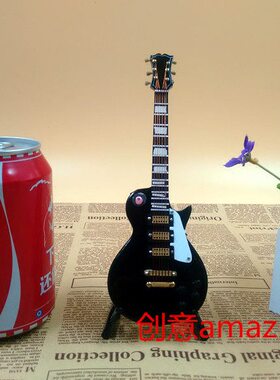 包邮18厘米精致 配娃娃兵人木制迷你电吉他模型毕业男女朋友礼物