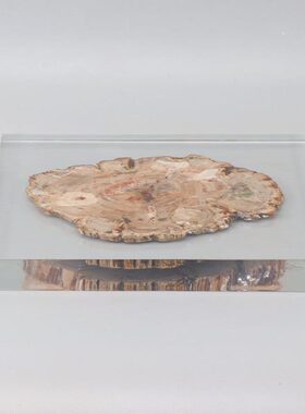 现代新中式木化石年轮托盘别墅民宿茶室茶几方形茶盘软装饰品摆件