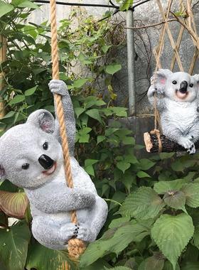 花园装饰 庭院摆件 别墅装饰品摆件仿真动物雕塑树脂熊猫考拉摆件