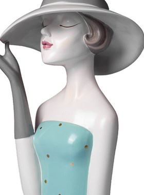 轻奢都市女孩个性摆件摩登女郎电视柜玄关美容店铺橱窗装饰工艺品