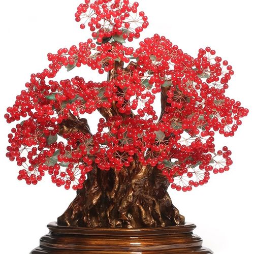 加密红玉髓摇钱树天然水晶招财家居客厅摆件婚庆乔迁开业创意礼品 - 图3