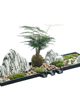 简约创意乌金石假山鱼缸循环鱼池喷水流水器水景摆件装饰造景配件