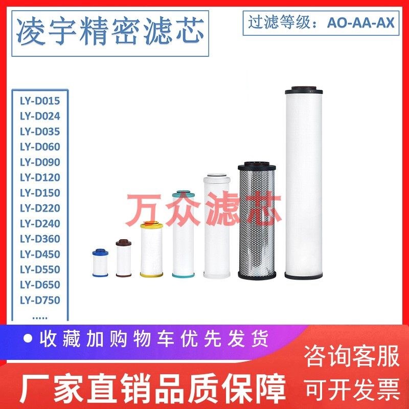 凌宇冷干机精密过滤芯LY-D024AA LY-D035AX LY-D120AA LY-D220AO - 图0
