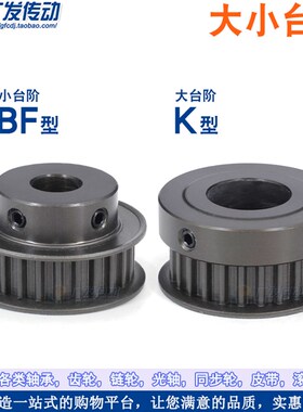 S5M硬质阳极氧化 S5M22齿/T 槽宽11 BF/K型同步轮 凸台同步皮带轮