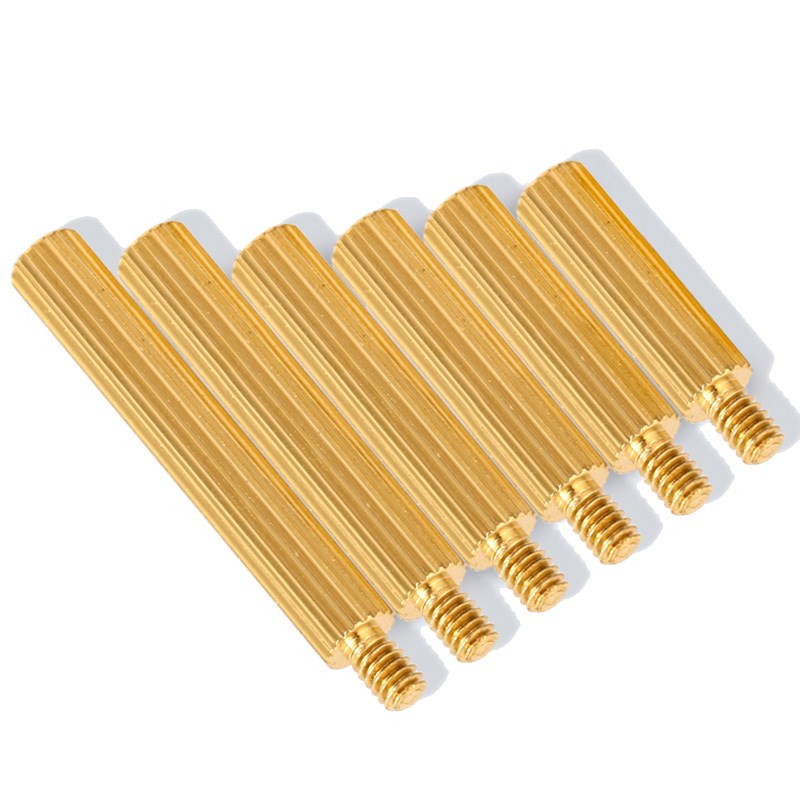 M2 double-pass copper column circular knurled single-head screw column monitoring support column security camera isolation spacer stud