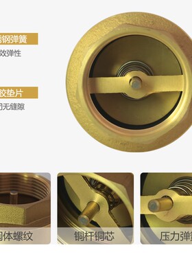 黄铜止回阀卧式逆止阀内外丝水管道单向阀PPR水管水表单向阀回流