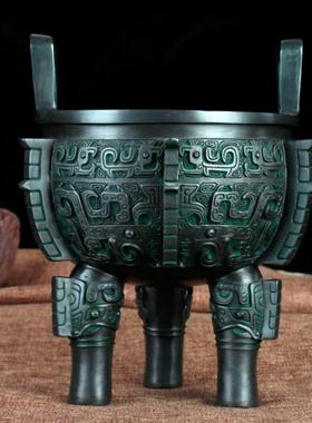 铜艺铺 仿古纯铜入己鼎摆件 青铜鼎办公室装饰品铜鼎工艺品仿古聚