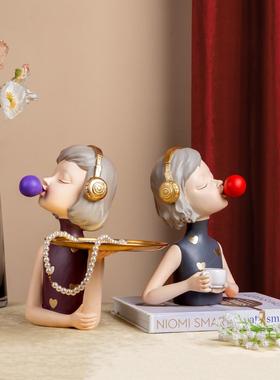 泡泡女孩创意摆件家居装饰品电视柜北欧轻奢客厅摆设生日结婚礼物