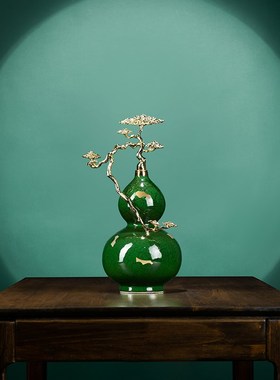 轻奢陶瓷葫芦摆件客厅电视柜酒柜玄关家居高档装饰品乔迁新居礼品