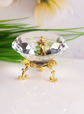 8cm水晶玻璃钻石摆件桌面装饰人造宝石美甲拍摄道具儿童玩具彩虹