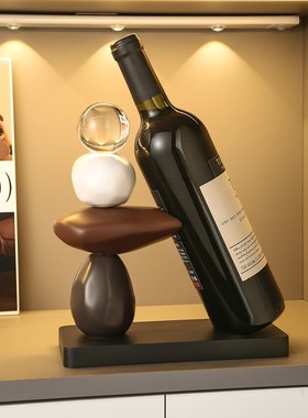 轻奢石来运转玄关餐边柜红酒架摆件家居H客厅酒柜电视柜装饰品酒