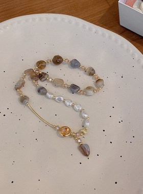 仿天然石珍珠双层手链女轻奢高级感复古气质手Q串小众百搭手饰