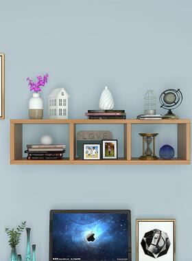 8V墙上置物架格子隔板壁挂墙壁书架书柜储物架壁柜吊书柜装饰吊柜