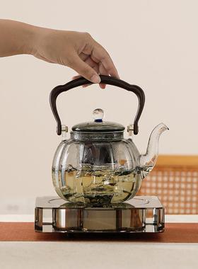 玻璃煮茶壶围炉煮茶水晶电陶炉组合耐热玻璃茶壶蒸汽煮茶器泡茶