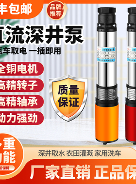 直流深井潜水泵12V24V48V60V72V电瓶浇菜农用高扬程电动车抽水机