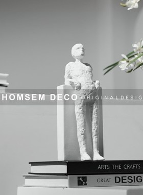 现代白色抽象艺术l休闲人物摆件样板间客厅书房玄关酒柜简约软装