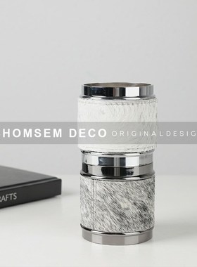 现代样板房间轻奢马毛香薰罐摆件高D级感软装饰客厅书房卧室扩香