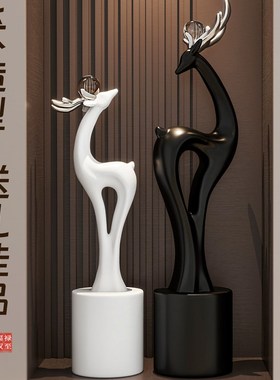 对鹿摆件客厅家居装饰品r电视柜壁龛玄关办公室高级感乔迁新居礼