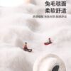 Thickened bedside blanket imitation rabbit fur bedroom cloakroom carpet living room winter warm non-slip solid color cream style floor mat