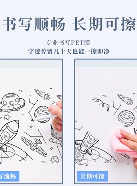 静电白板墙移除擦写伤墙儿童房卧室涂鸦画画写字板墙壁纸