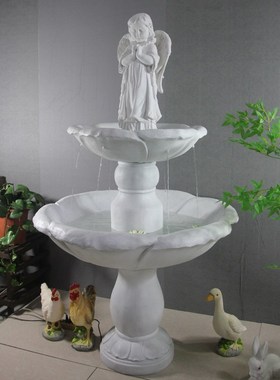 大型欧式流水喷泉客厅雕塑户包假山鱼池庭院水景花园装饰落地摆件